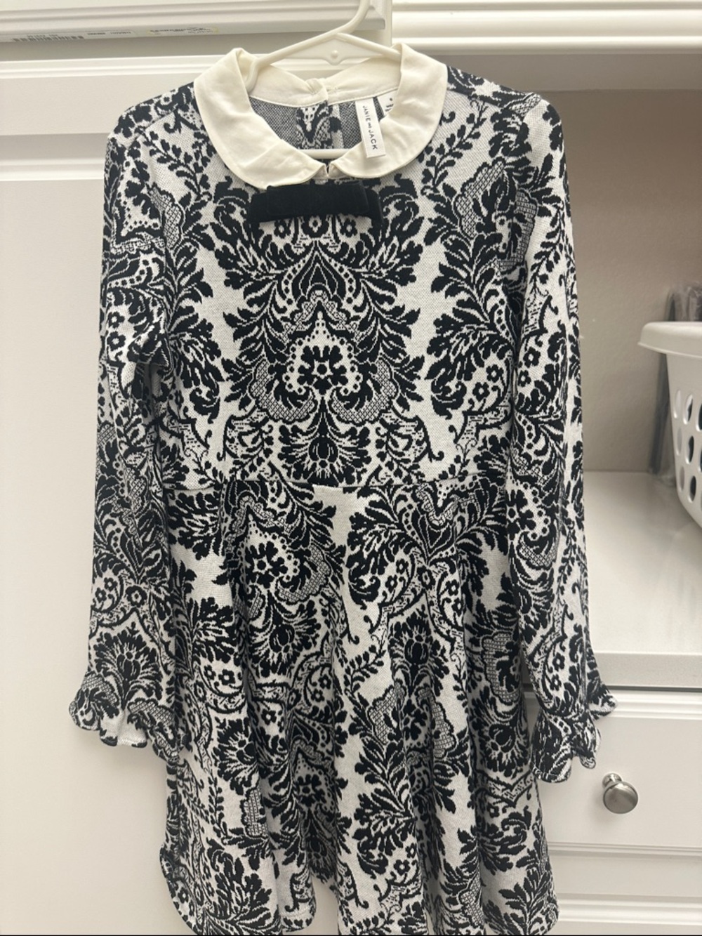 Janie and Jack Damask Print Peter Pan Collar Dress Size 8